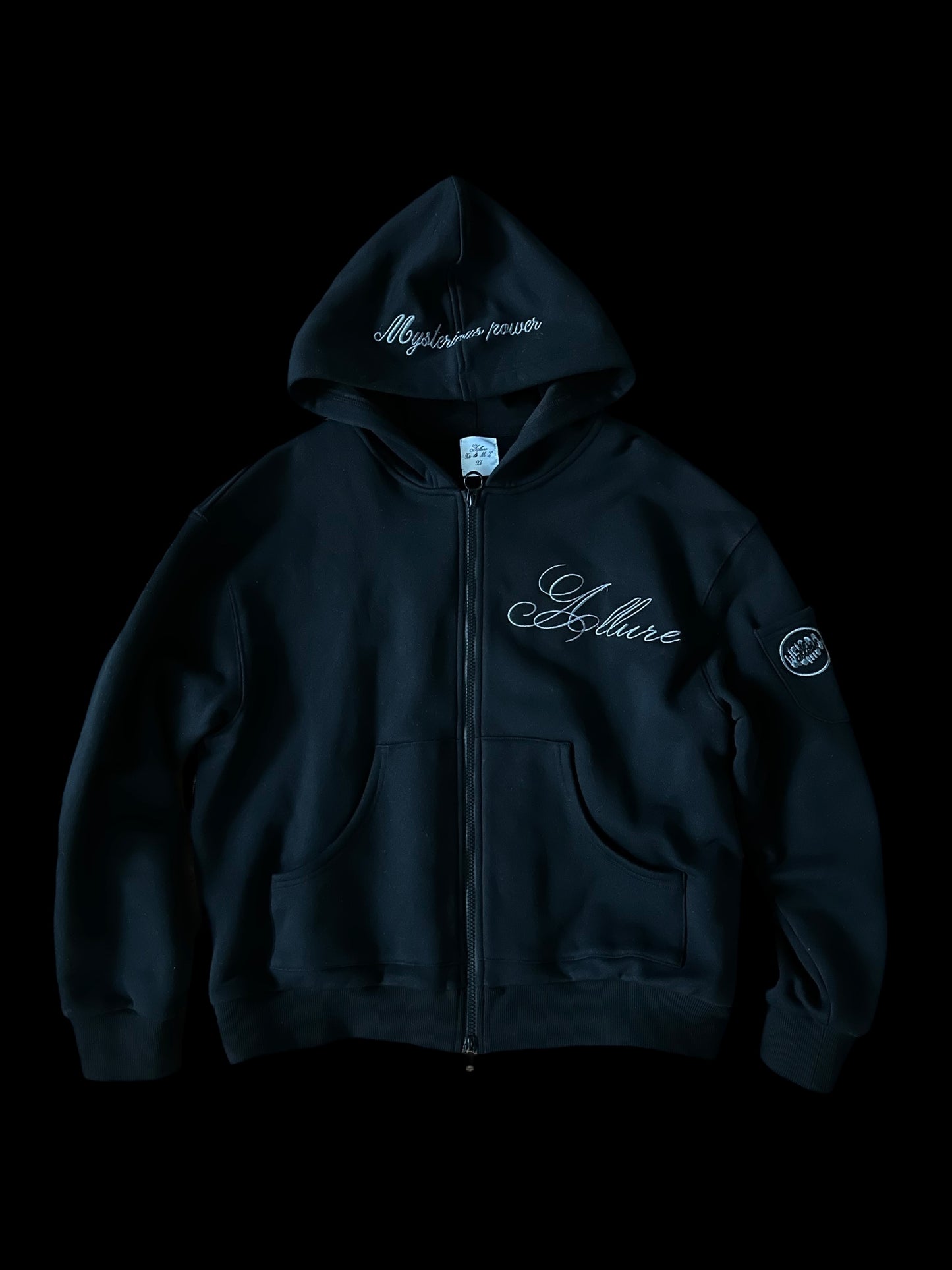 Allure Midnight Black Zip Up Hoodie